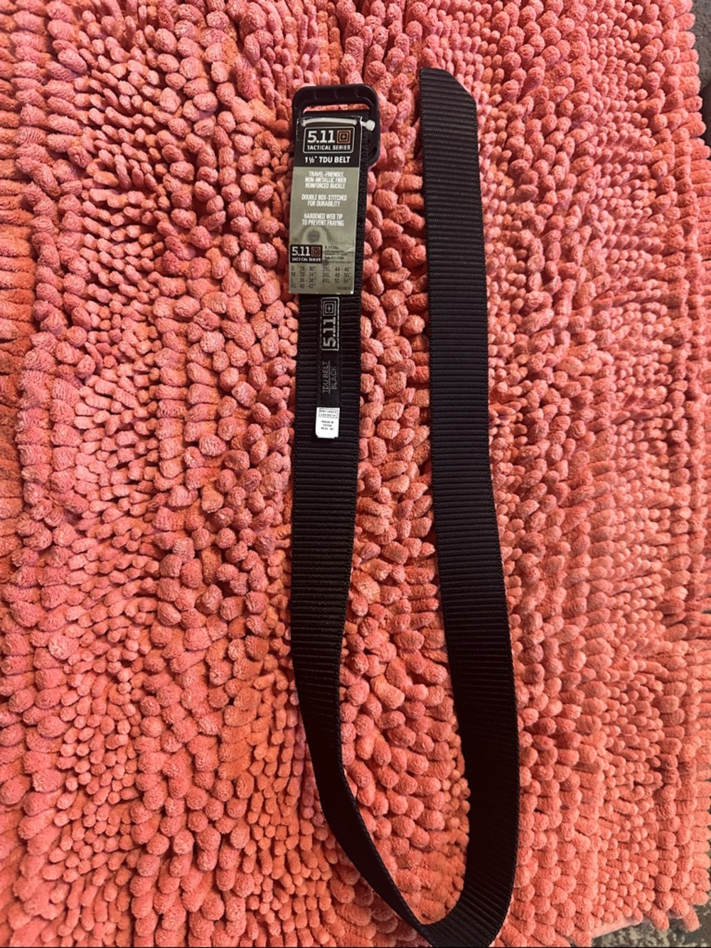 5.11 Tactical Black 1½" TDU Web Belt - Durable Tactical Strap